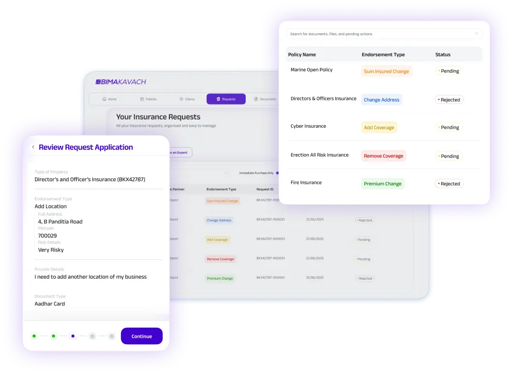 Endorsement Management dashboard