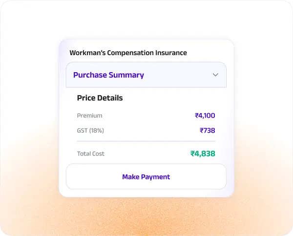 Purchase Summary checkout card
